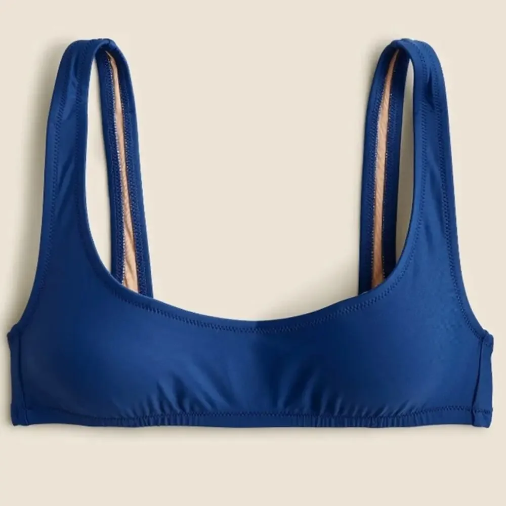 J.Crew Women's Heritage scoopneck bikini top - Blue - XS - NWT